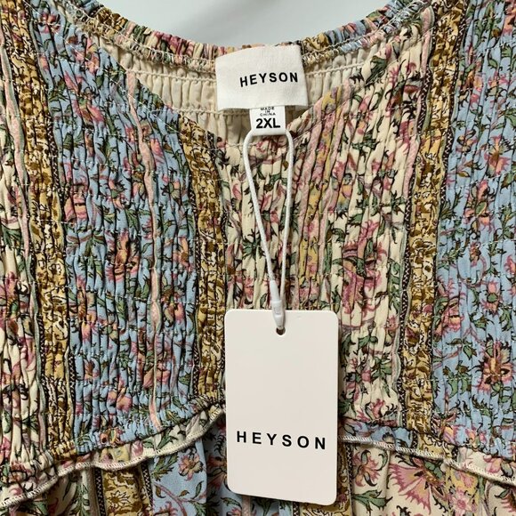 Heyson Floral Smocked Mini Dress Women's 2X NWT - Picture 5 of 7